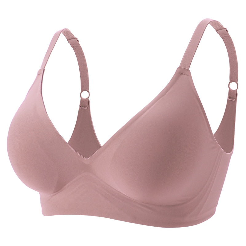 Kit 3 Sutiãs Ohlyah Sem Costura E Sem Aro - Com Bojos Removíveis - Azul, Rosa E Lilás